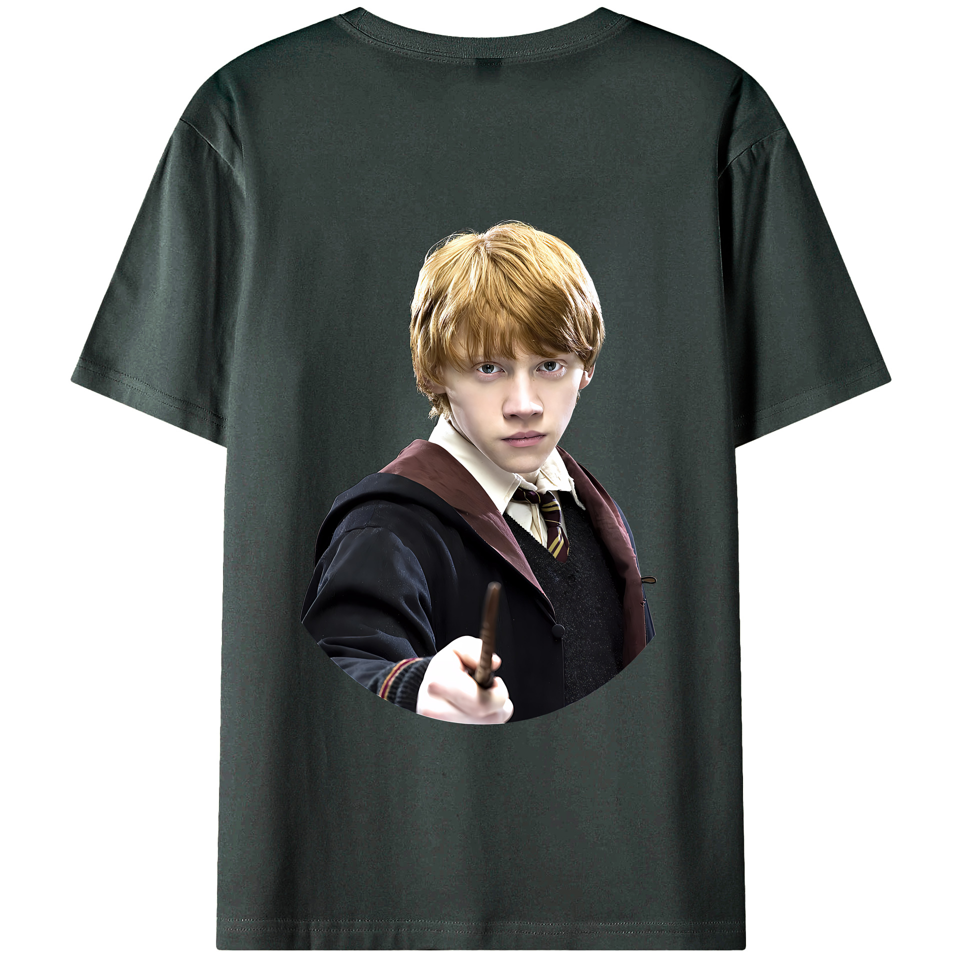 （画像用） Harry Potter ハリー・ポッターシリーズ 綿100％ メンズ半袖Tシャツ（バックプリント） 通気性